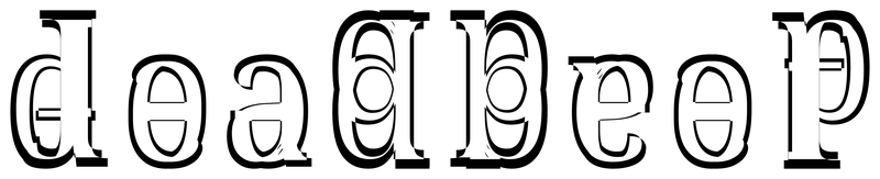 Ambigram for deadbeef in Notoserif-condensed